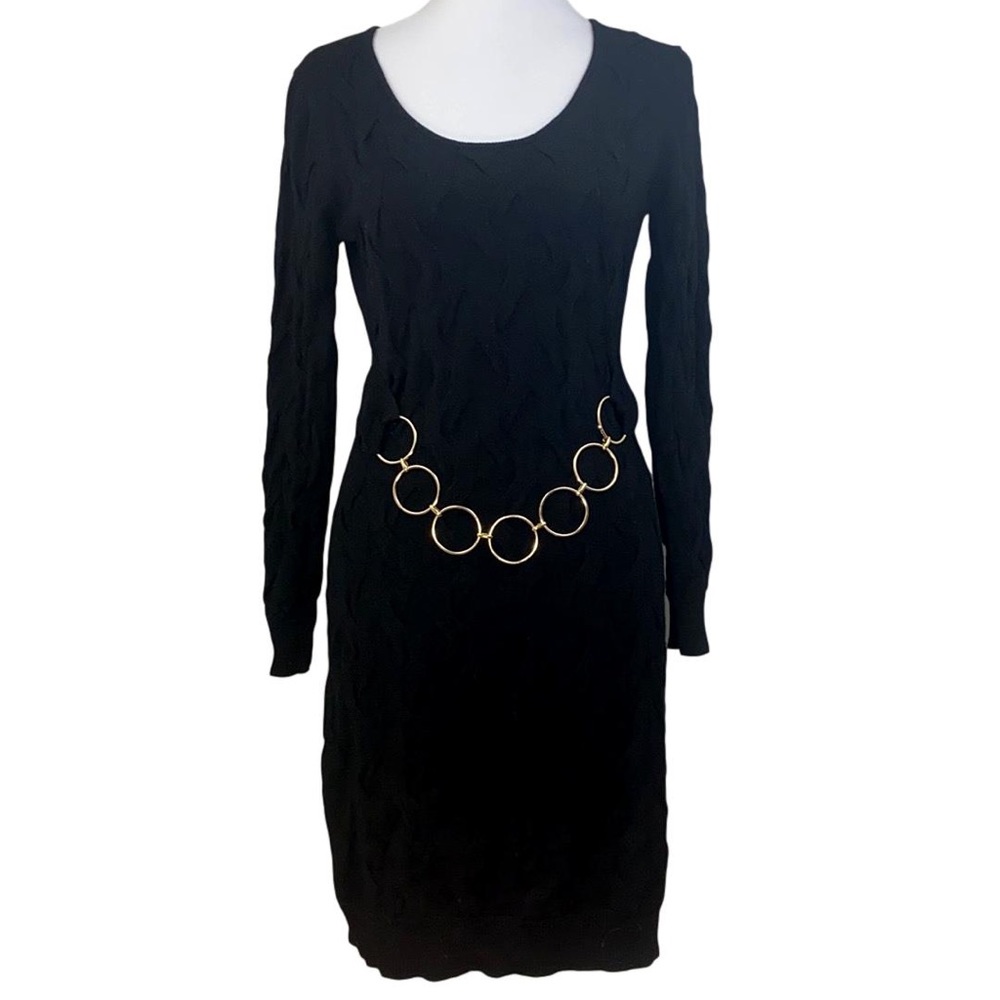 Milly of NY Merino Wool Knit Black Dress small